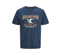 JACK & JONES Herren Shirt T-Shirt Kurzarmshirt Tee Crew Neck, Farbe:Blau, Artikel:-Sargasso sea, Größe:S