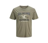 JACK & JONES Herren Shirt T-Shirt Kurzarmshirt Tee Crew Neck, Farbe:Oliv, Artikel:-Overland Trek, Größe:S