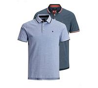 JACK & JONES Herren JJEPAULOS Polo SS 2 Pack MP NOOS, 1x Bright Cobalt/ 1x Denim Blue, S