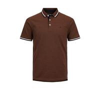 JACK & JONES Herren Slim Fit Polo Shirt JJEPAULOS Uni Sommer Hemd Kragen Kurz Arm Basic Pique Cotton, Mocha Bisque/Dettagli: Play, XS