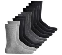 JACK&JONES Herren Socken 10er Pack - JACJENS SOCK, One Size Schwarz/Grau/Marineblau / 40-46 40-46 Grau