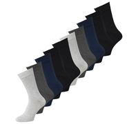 Kurzsocken JACK & JONES "Socken JACBASIC BAMBOO SOCK 5P 10er Pack", Herren, Gr. 40-46, bunt (grau, blau, schwarz), Obermaterial: 54% Viskose CV. 26% Polyester PES. 18% Baumwolle CO. 2% Elasthan EL., S