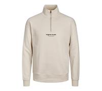 JACK & JONES Herren Stehkragen Pullover JORVESTERBRO Quarter Zip - Relaxed Fit, Größe:S, Farbe:Moonbeam 12241777