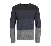 JACK & JONES Herren Strickpullover Rundhals Basic Langarm Sweater Baumwolle Shirt JJEHILL, Farben:Dunkelgrau,Größe Pullover:XXL