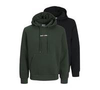 JACK&JONES Herren Sweatshirt Doppelpack JJECORP Old Logo Sweat Hood 2PK MP SMU (DE/NL/SE/PL, Alphanumerisch, XXL, Regular, Regular, Black)