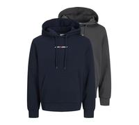 JACK&JONES Herren Sweatshirt Doppelpack JJECORP Old Logo Sweat Hood 2PK MP SMU (DE/NL/SE/PL, Alphanumerisch, L, Regular, Regular, Asphalt)