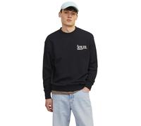JACK & JONES Herren Sweatshirt JORNOTO - Relaxed Fit S M L XL XXL Baumwolle, Größe:L, Farbe:Black 12256658