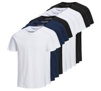 JACK&JONES Herren T-Shirt, 10er Pack - BASIC TEE O-NECK, Kurzarm, Baumwolle Schwarz/Weiß/Marineblau / 2XL XXL Mehrfarbig
