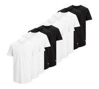 JACK AND JONES JACK&JONES Herren T-Shirt, 10er Pack - JJENOA, kurzarm, Rundhals, Baumwolle, einfarbig (TB_12183653-10P) M Weiß/Schwarz
