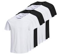 JACK&JONES Herren T-Shirt, 10er Pack - JJEORGANIC BASIC TEE O-NECK, Kurzarm, Bio-Baumwolle Schwarz/Weiß XL