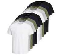 JACK&JONES Herren T-Shirt, 10er Pack - JORJXJ, T-Shirt, kurzarm, Rundhals, Baumwolle, Logo, einfarbig XXL Mehrfarbig