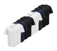 JACK&JONES Herren T-Shirt, 10er Pack - JPRBLABRODY TEE CREW NECK 10PK, Kurzarm, Rundhals, Baumwolle Weiß/Blau/Schwarz S