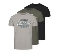 Jack & Jones 3er-Set: Shirts "Jjethan" in Khaki - Größe M | Herren Plussize