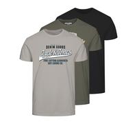 Jack & Jones T-Shirts Jjethan 3er-Pack Khaki Größe S Herren Plussize