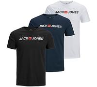 JACK & JONES Herren T Shirt 3er Pack Print Mix Rundhals O-Neck Regular, Größe:S, Farbe:Mehrfarbig2