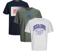 JACK & JONES Herren T-Shirt 3er Pack Rundhals Lok23 O-Neck Tee Shirt S,M,L,XL,XXL (XXL, 3er Paket #19)
