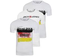 JACK & JONES Herren T-Shirt Foos Tee 2er Crew Neck Fußball Print, (3er White DE: foos Tee),L