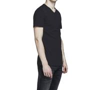 Jack & Jones Herren T-Shirt JACBASIC V-NECK TEE, Kurzarm, Baumwolle, Schwarz XL, 2er Pack