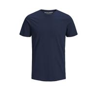 JACK&JONES Herren T-Shirt Vorteilspack - JJEORGANIC BASIC TEE O-NECK, Kurzarm, Bio-Baumwolle Weiß/Marineblau/Schwarz L 3er Pack (1x3P)