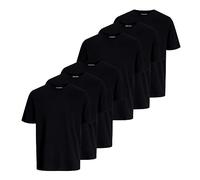 JACK & JONES Herren T-Shirts Shirts Under Tee Crew Neck 6er Pack, Farbe:Schwarz, Artikel:-Black, Größe:M