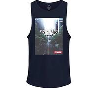 JACK & JONES Herren Tank Top Jorkallaha Slim Fit Unterhemd Shirt Ärmellos (as3, Alpha, m, Regular, Regular, Dunkelblau)