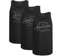 JACK & JONES Herren Tank-Tops Vielfältige Prints | Schmale Passform und atmungsaktive Baumwolle (3er Mix TT - 5 (3er Nala TT, L))