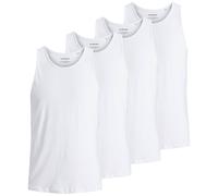 Unterhemd JACK & JONES "Unterhemd JACBASIC TANKTOP 4PK 4er Pack", Herren, Gr. XXL, N-Gr, weiß, Obermaterial: 100% Baumwolle CO., Unterhemden Unterhemd (41970128-XXL) weiß