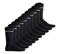 JACK&JONES Herren Tennissocken 10er Pack - JACBASIC LOGO TENNIS SOCK, One Size Schwarz 40-46