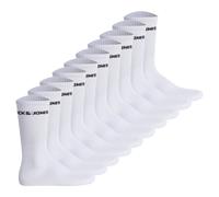 Kurzsocken JACK & JONES "Socken JACBASIC LOGO TENNIS SOCK 10 PACK 10er Pack", Herren, Gr. 40-46, weiß, Obermaterial: 72% Baumwolle CO. 26% Polyester PES. 2% Elasthan EL., Socken (31986061-40) weiß