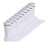 Kurzsocken JACK & JONES "Socken JACBASIC LOGO TENNIS SOCK 10 PACK 10er Pack", Herren, Gr. 40-46, weiß, Obermaterial: 72% Baumwolle CO. 26% Polyester PES. 2% Elasthan EL., Socken (31986061-40) weiß