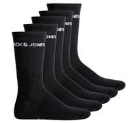 JACK&JONES Herren Tennissocken 5er Pack - JACBASIC LOGO TENNIS SOCK, One Size Schwarz 40-46