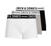 JACK & JONES Herren Unterhosen Shorts Boxershorts Trunks 3er Pack, Farbe:Mehrfarbig, Wäschegröße:S, Artikel:- Light Grey Melange/Black/White