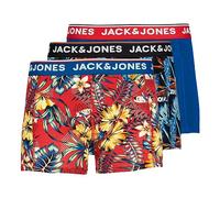 JACK & JONES Herren Unterhosen Shorts Boxershorts Trunks 3er Pack, Farbe:Mehrfarbig, Wäschegröße:XL, Artikel:- black/pompain