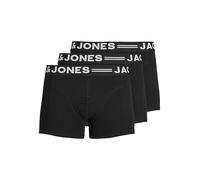JACK & JONES Herren Jacjames Trunks 3 Pack Noos Boxershorts, Black/Detail:Black Waistband, S EU