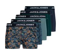 JACK&JONES Herren Boxershorts, 5er Pack - JACMAXWELL TRUNKS 5 PACK, Baumwoll-Stretch Grün/Blau/Schwarz 2XL