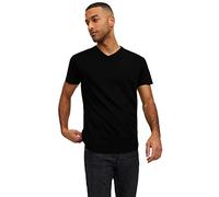 JACK & JONES Herren V-Neck T-Shirt JJEORGANIC Basic - Regular Fit S M L XL XXL, Größe:XS, Farbe:Black 12156102