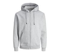 Jack & Jones Hoodie Bradley – mit Reißverschluss und Kapuze – Hellgrau Melange – Größe M