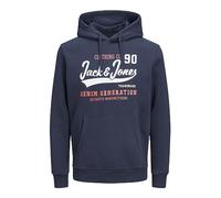 JACK & JONES Herren Warmer Print Hoodie Logo Sweater Pullover Basic Kapuzen Sweatshirt JJELOGO