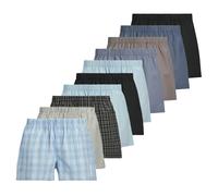 JACK&JONES Herren Web-Boxershorts, 10er Pack - JACMILANO WOVEN BOXERS 10 PACK, Baumwolle Schwarz/Braun/Blau/Grau 2XL