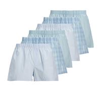 JACK&JONES Herren Web-Boxershorts, 6er Pack - JACMILANO WOVEN BOXERS 6 PACK , Baumwolle Hellblau S