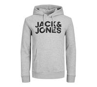 Jack & Jones Kapuzenpullover Corp Logo – Herren, Light Grey Melange, Gr. S