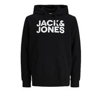 JACK & JONES Hoodie mit Label-Print und Känguru-Tasche in Black, Größe XXL