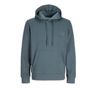 Kapuzensweatshirt JACK & JONES "JJECORP LOGO SWEAT HOOD NOOS", Herren, Gr. XS, turbulence detail:small print, angeraute Sweatware, Obermaterial: 70% Baumwolle, 30% Polyester, bedruckt, regular fit nor