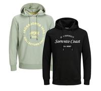 JACK & JONES Infinity Herren Hoodie Infinity Multipack 2er und 3er Pack Mehrstückpackung Kapuzenpullover (DE/NL/SE/PL, Alphanumerisch, L, Regular, Regular, Hill/Simon 2er Pack 1)