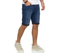 JACK & JONES Infinity Herren Jeans Shorts Rick Bermudas Used Look Dark Blue Denim / 2 L