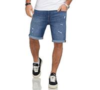 JACK & JONES Infinity Herren Jeans Shorts Rick Bermudas Used Look Medium Blue Denim / 2 XL