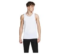 Jack & Jones Herren Tanktop JACBASIC – 2er Pack, Baumwolle, Weiß, Größe M