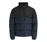 Steppjacke JACK & JONES "JJMAZE PUFFER COLLAR", Damen, Gr. L, sky captain detail:schwarz blocking, Web, Obermaterial: 100% Polyester, colorblocking, Jacken (11168515-L) sky captain detail:schwarz bloc