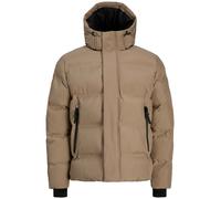 Steppjacke JACK & JONES "JCOFUSION PUFFER JACKET", Damen, Gr. M, desert taupe, Web, Obermaterial: 100% Polyester, unifarben, normal, Rippbündchen, Jacken Steppjacke (25103315-M) desert taupe