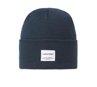 Beanie JACK & JONES "JACLONG KNIT BEANIE NOOS", Herren, blau (navy blazer), Strick, Kunstfaser, unifarben, Mützen Beanie (25494223-0) navy blazer